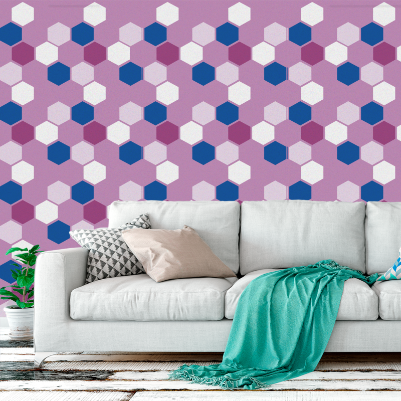 Geometric Pink Honeycomb Wallpaper