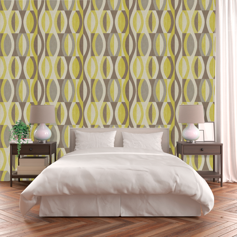 Vintage Green Geometric Wallpaper