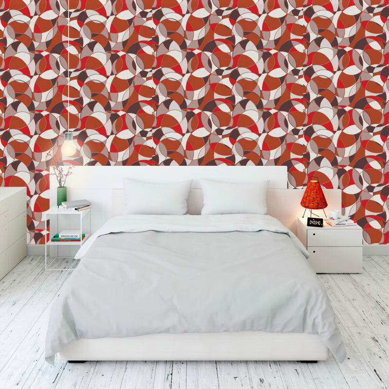 Geometric Wallpaper Red Circles