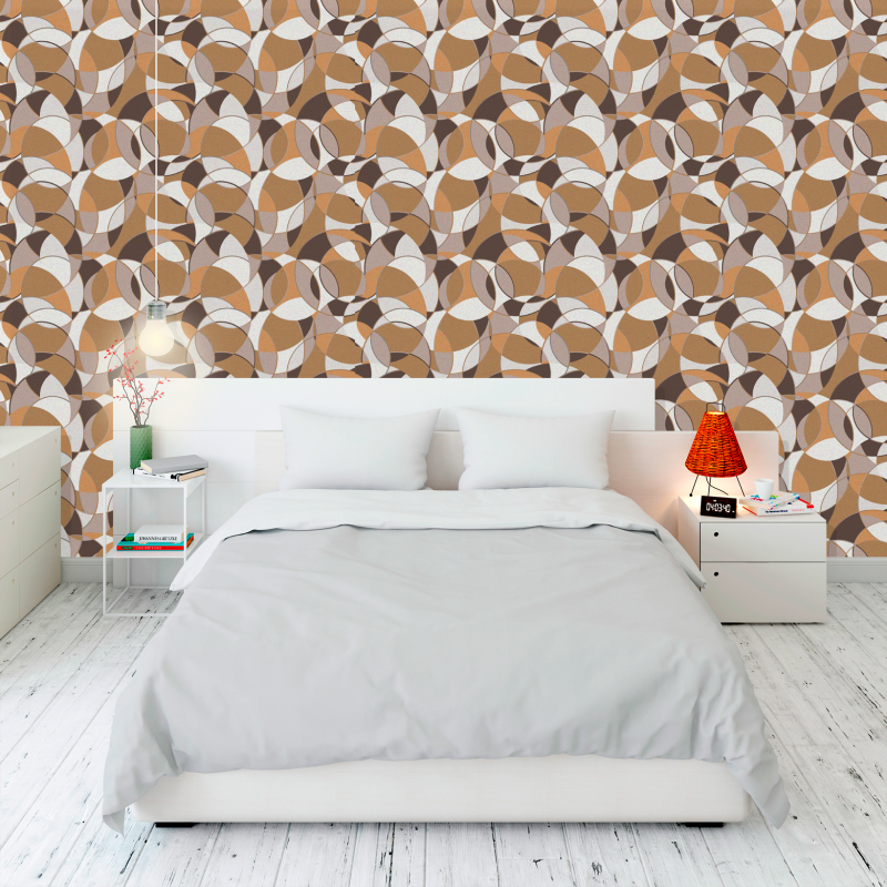 Geometric Circular Brown Wallpaper