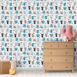 Animal Wallpaper with Blue and Gray Kittens