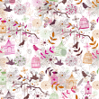 Animal Wallpaper Birds in Pink Cages