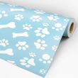 Pastel Blue Animal Pawprint Wallpaper
