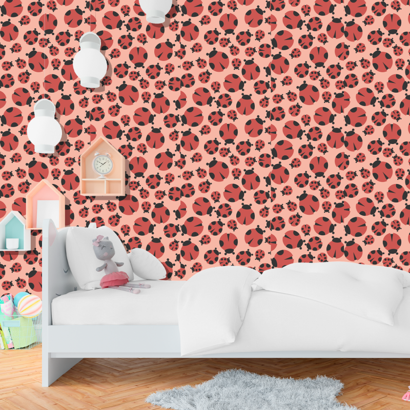 Papier Peint Animal Scarabées Rouges