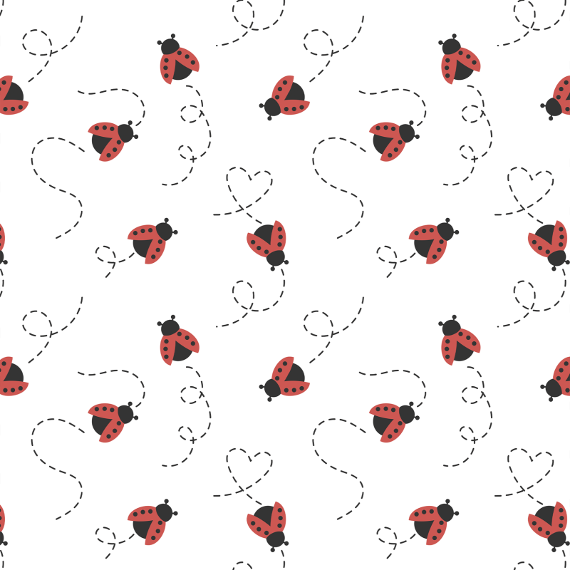 Animal Wallpaper with Beetles on a White Background