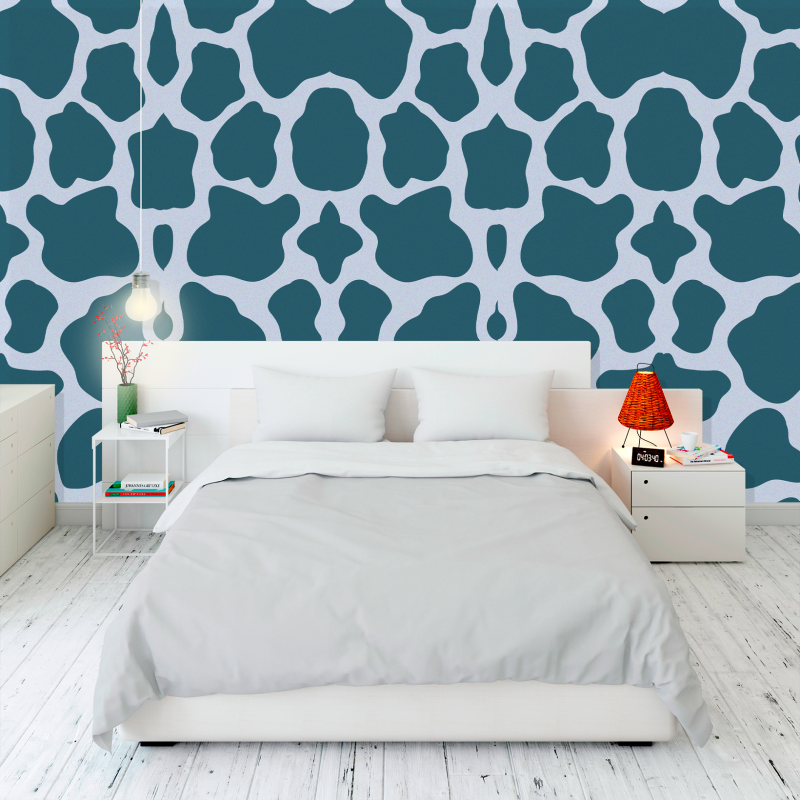 Blue Cow Texture Wallpaper