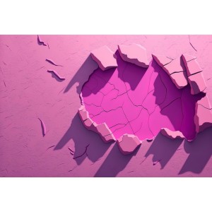 Murale 3D rotto colore rosa