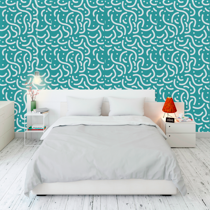 Papier Peint Géométrique Fond Bleu