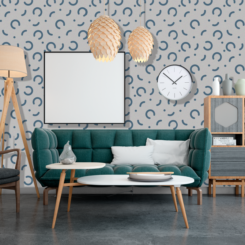 Papel Pintado Geométrico Fondo Gris