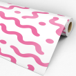 Geometric Pink and White Wallpaper