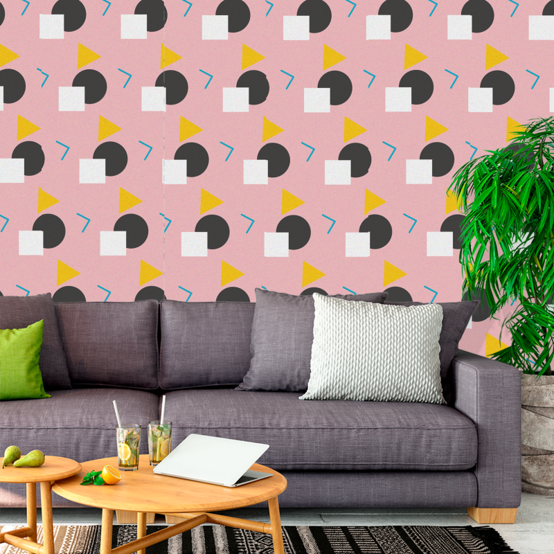 Geometric Pink Youth Wallpaper