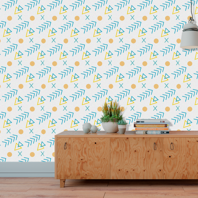 Youthful Geometric Wallpaper White Background
