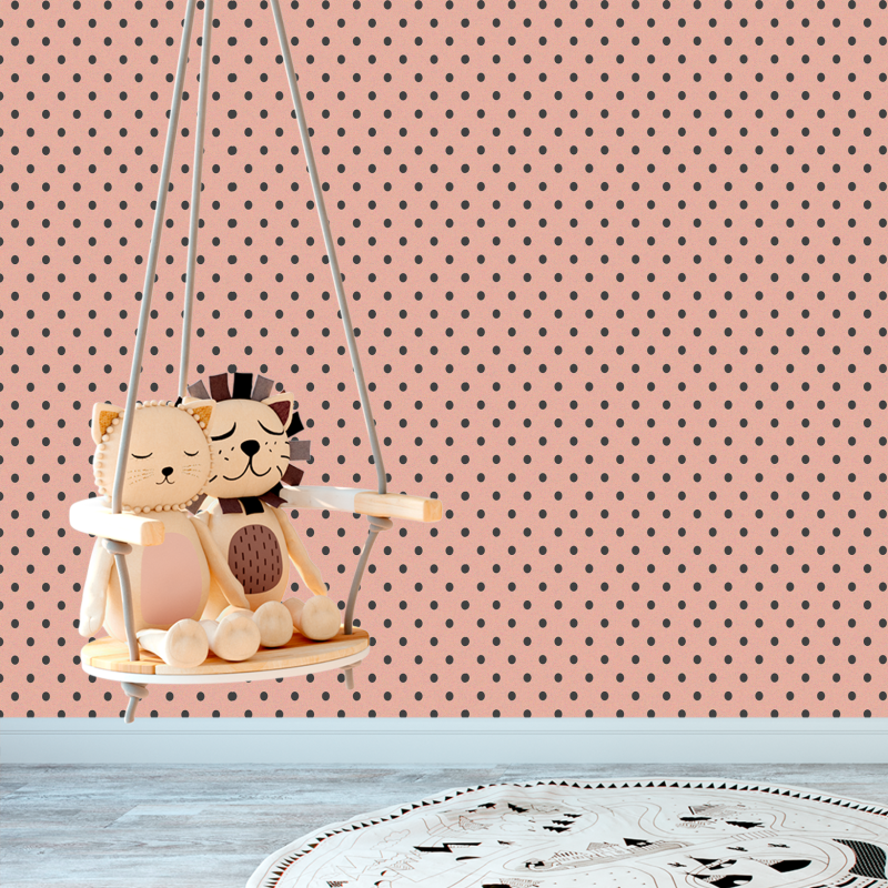 Papier Peint Géométrique Point Fond Rouge