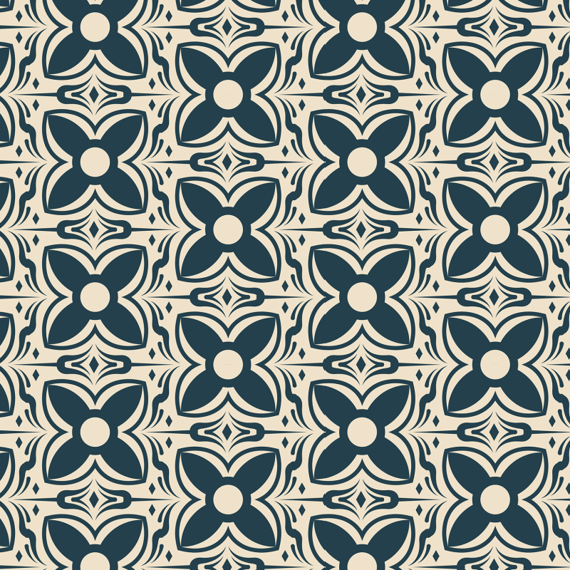 Geometric Floral Cream Wallpaper