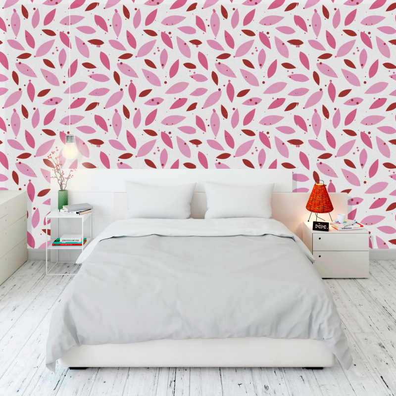 Papel Pintado Floral Rosa