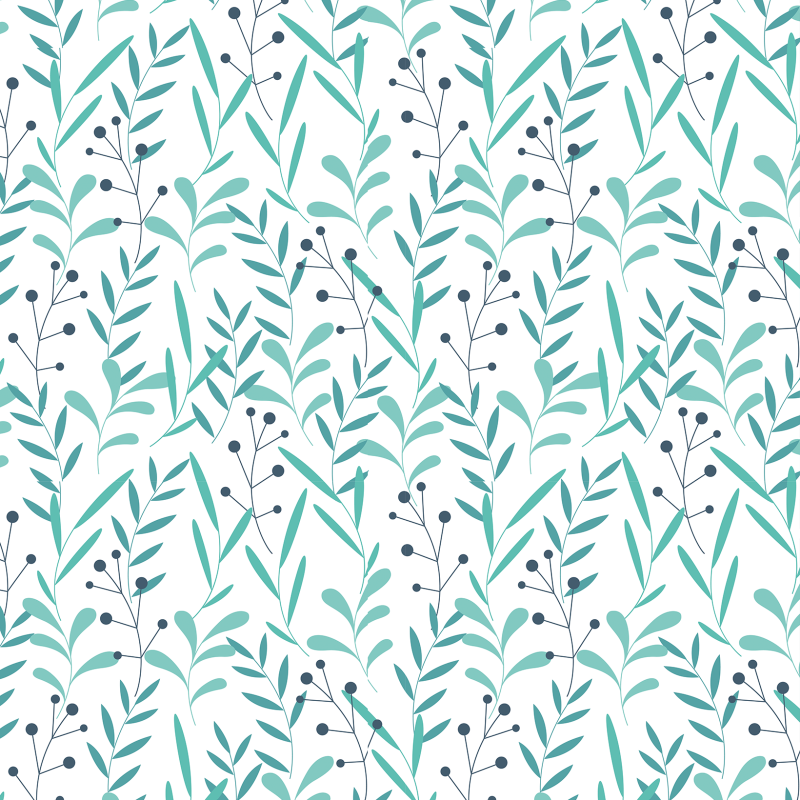 Mint Green Floral Wallpaper