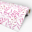 Floral Wallpaper Pink Leaves