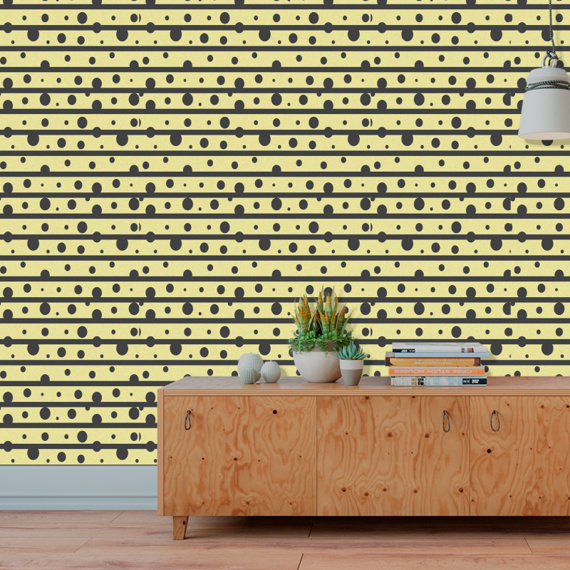 Papel pintado Rayas Hoprizontal Amarillo