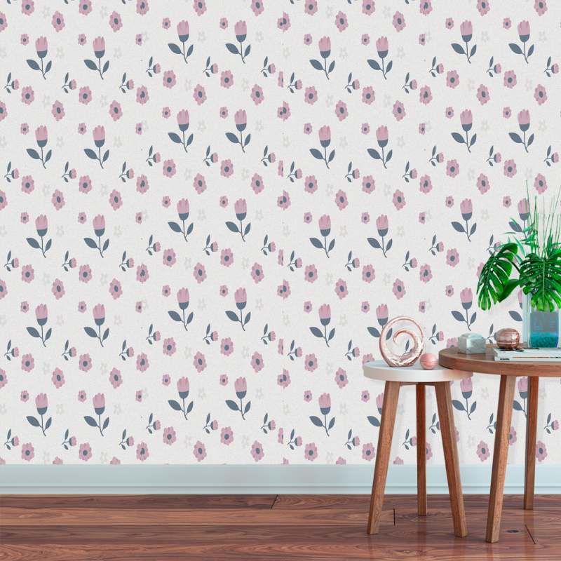 Delicate Pink Floral Wallpaper