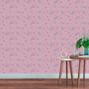 Papel Pintado Floral Rosado