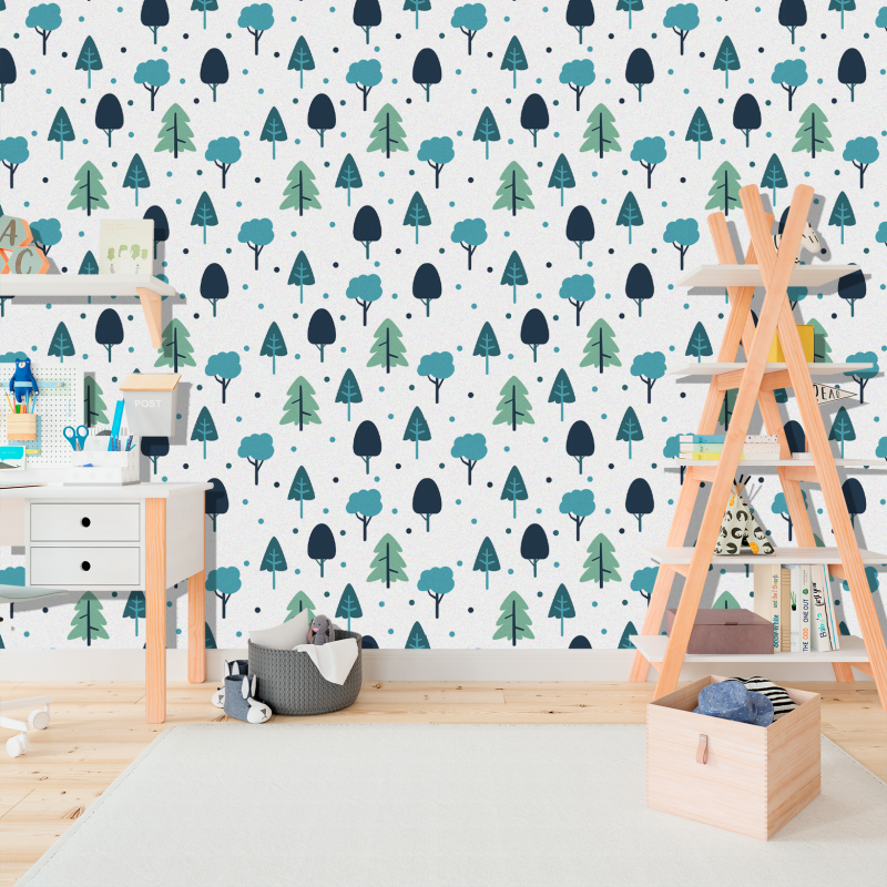 Children's Wallpaper Blue Forest
