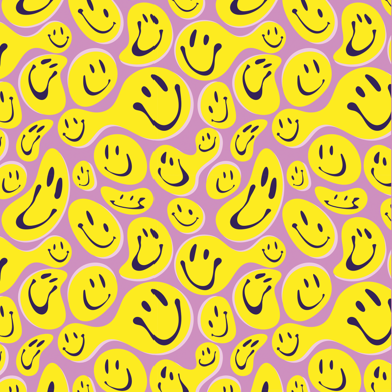 Youthful Psychedelic Faces Pink Wallpaper