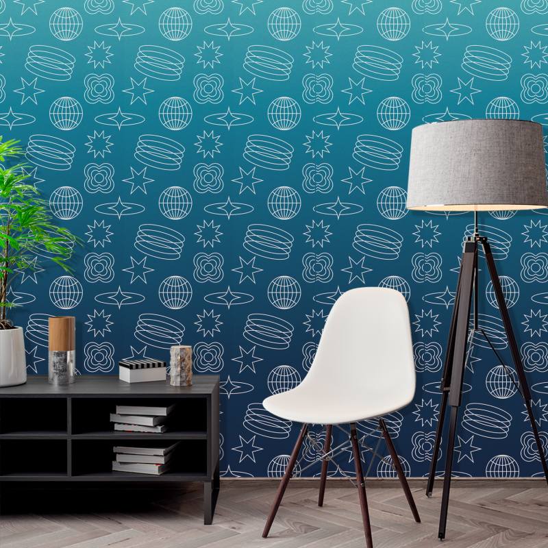 Papel Pintado Juvenil Futurista Degradado