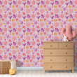 Children's Wallpaper Pink Sea Animals