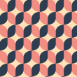 Geometric Floral Wallpaper in Salmon Color