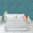 Wallpaper with Worn Texture in Green and Blue