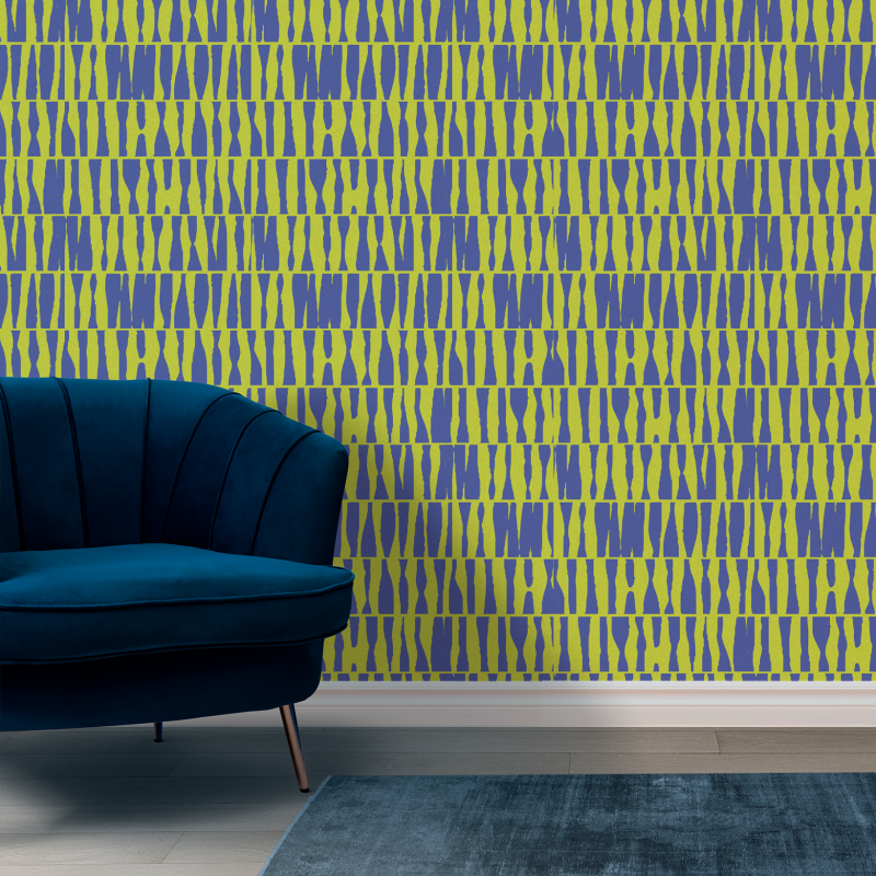 Tapete mit Abgenutzter Textur in Grün und Lila