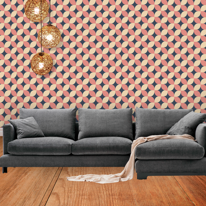 Victorian Floral Salmon Wallpaper