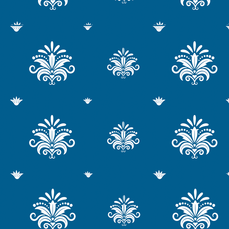 Viktorianische Indigo-blaue Tapete