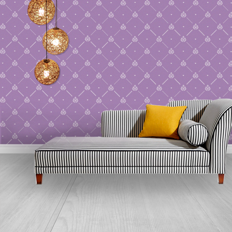 Papel Pintado Victoriano Morado Elegante Detallado